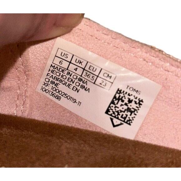 Tom’s Women’s Jutti Flats Light Pink Linen Size 6 - Picture 7 of 10